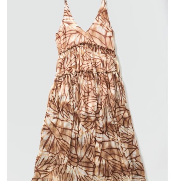 Free People Julianna Maxi Dress in Sand Combo sz med - Picture 4 of 5